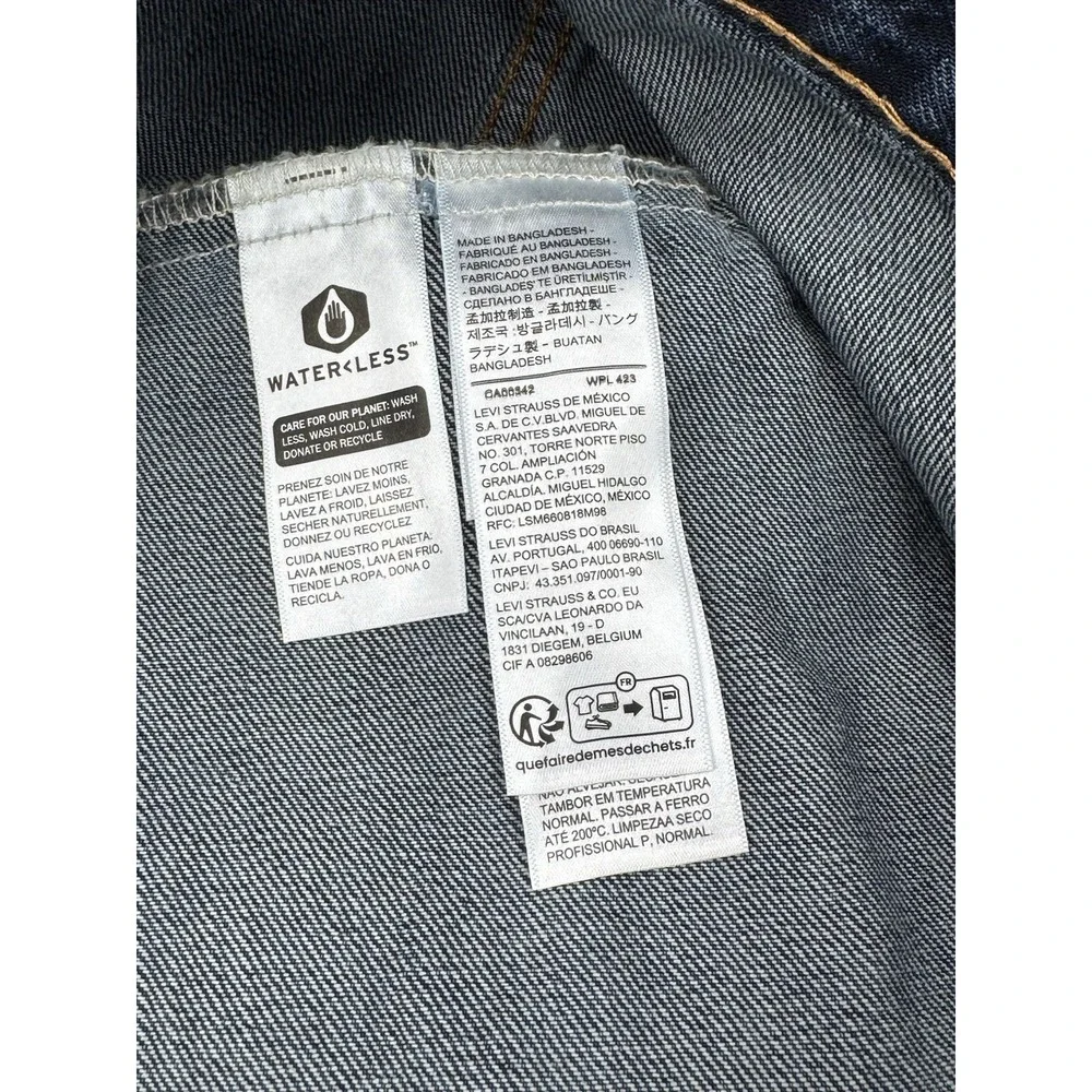 Levi Strauss & Co Mens Dark Wash Denim Trucker Jacket Classic Fit Size Small - Picture 9 of 16